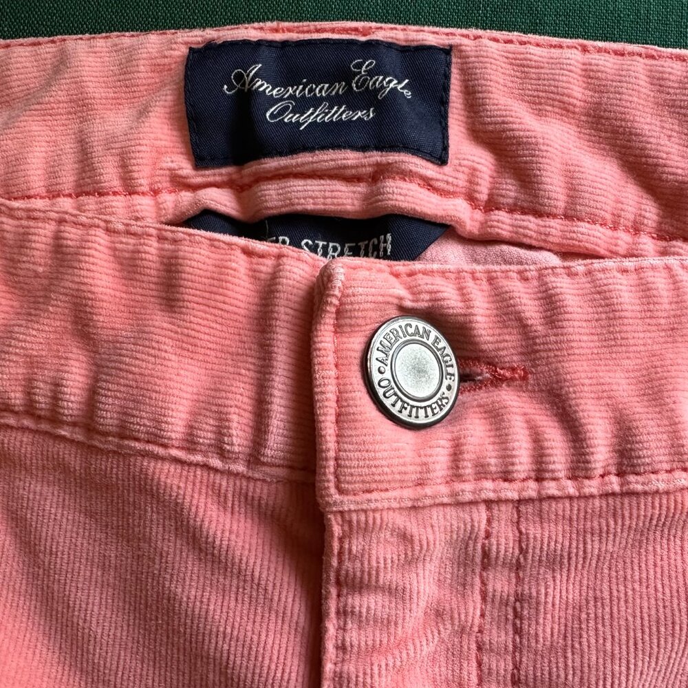 American Eagle Outfitters Pants Jeggings 14 Pink Super Stretch Low Corduroy EUC - Picture 4 of 13